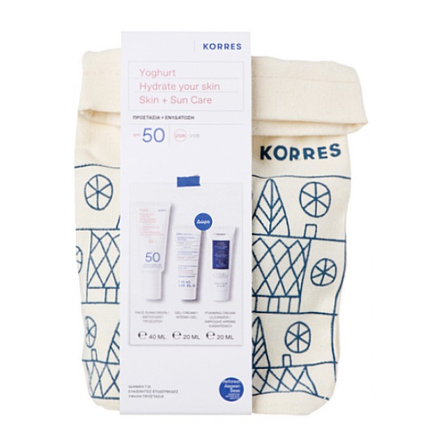 Korres Set Hydrate Your Skin Yogurt Sunscreen Cream-Gel Face & Eyes SPF50 40ml
