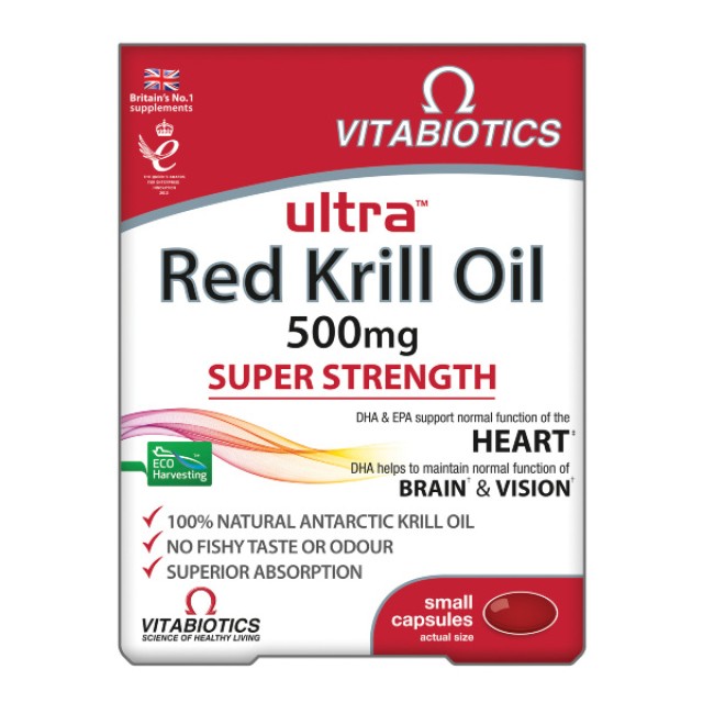 Vitabiotics Ultra Red Krill Oil 500mg 30 κάψουλες
