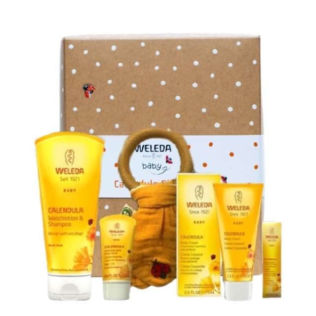Weleda Baby Calendula Gift Set Σαμπουάν & Αφρόλουτρο 200ml & Κρέμα Αλλαγής Πάνας 75ml & Μασητικό & Mini Products