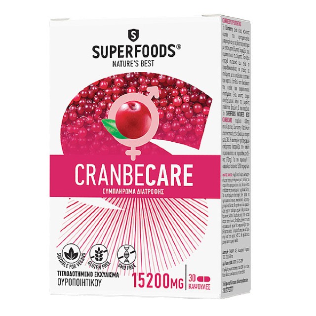 Superfoods Cranbecare 15200mg 30 κάψουλες