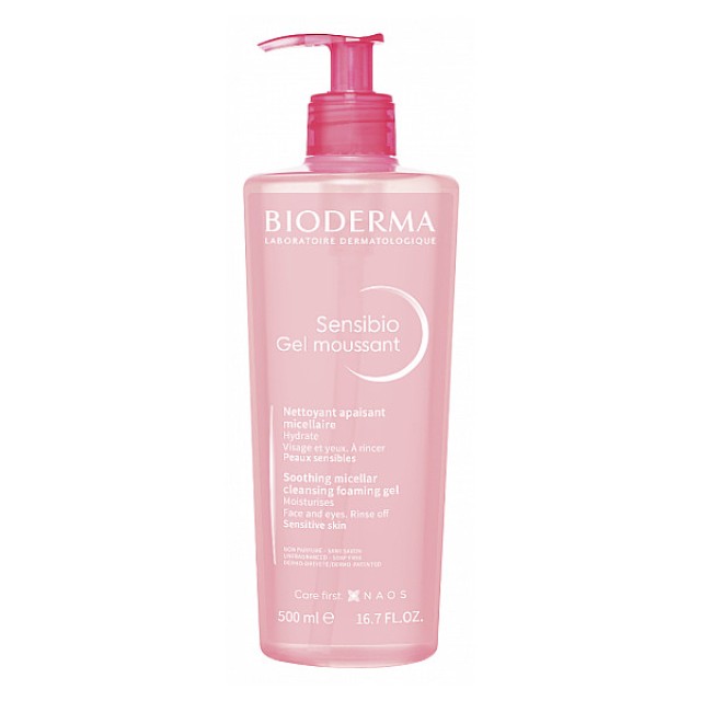 Bioderma Sensibio Gel Moussant Απαλό Τζελ Καθαρισμού & Ντεμακιγιάζ 500ml