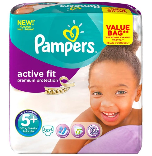 PAMPERS ΠΑΝΕΣ ACTIVE FIT JUNIOR PLUS No 5+ (13-27kg) ΣΥΣΚΕΥΑΣΙΑ 37ΤΜΧ