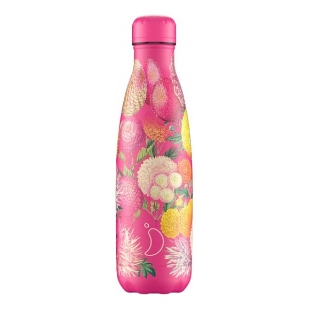 Chilly's Reusable Bottle Floral Edition Pink Pompoms 500ml