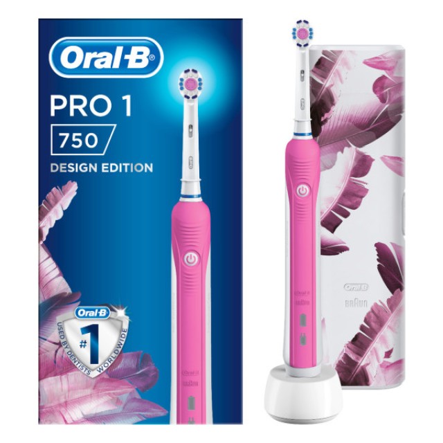 Oral-B Pro 750 Design Edition Pink ηλεκτρική οδοντόβουρτσα