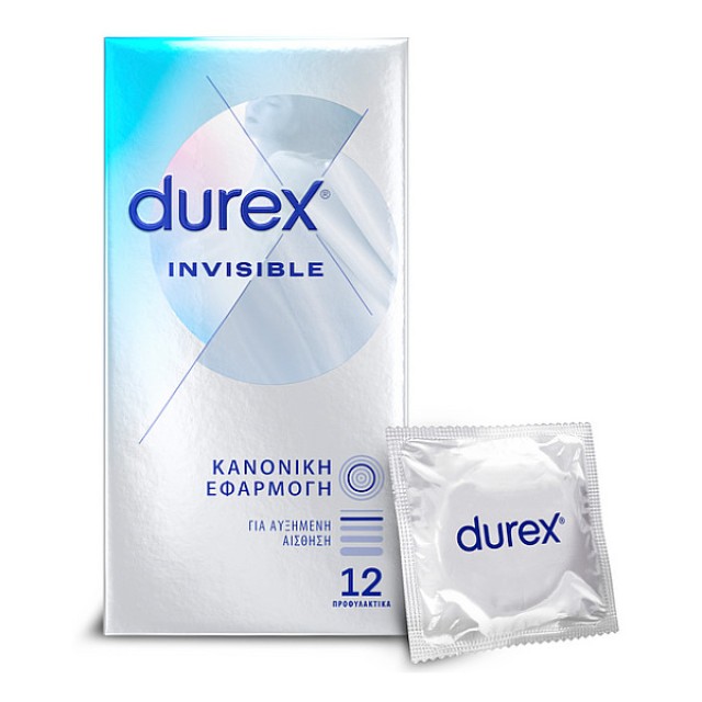 Durex Προφυλακτικά Εξαιρετικά Λεπτά Invisible 12 τεμάχια