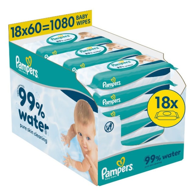 Pampers 99% Water Wipes 1080 τεμάχια