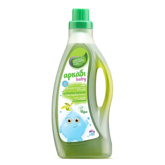 Αρκάδι Baby Υγρό Απορρυπαντικό Ρούχων Με Πράσινο Σαπούνι 26 Μεζούρες 1575ml
