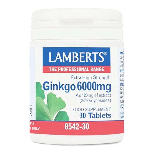 Lamberts Ginkgo 6000mg 30 ταμπλέτες