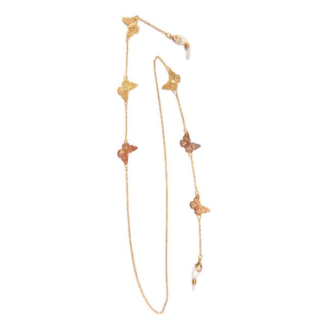 Farma Bijoux Glasses Chain Gold Butterflies 1 τεμάχιο