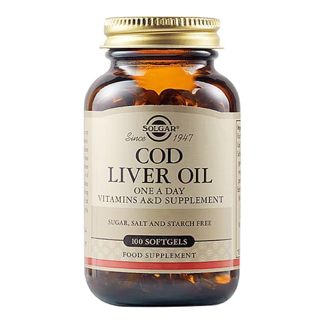 Solgar Cod Liver Oil 100 μαλακές κάψουλες