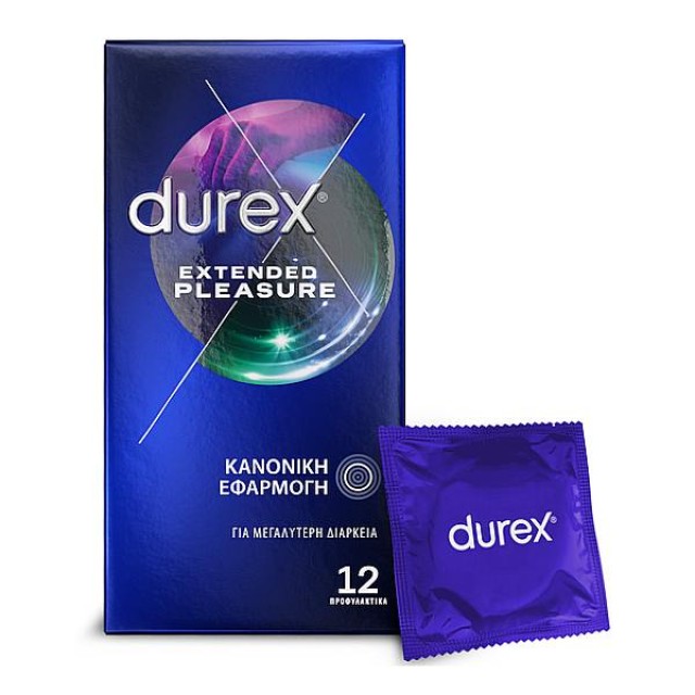 Durex Extended Pleasure Προφυλακτικά Για Απόλαυση Παρατεταμένης Διάρκειας 12 τεμάχια