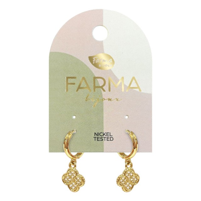 Farma Bijoux Earrings Van Hoops with Zircon 12mm