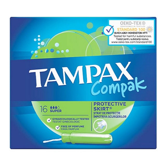 Tampax Compak Super Ταμπόν Με Απλικατέρ 16 τεμάχια