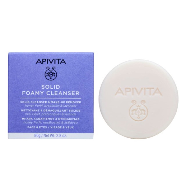 Apivita Solid Foamy Cleanser and Make-Up Remover 80g