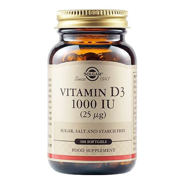 Solgar Vitamin D3 1000 IU (25μg) 100 soft capsules