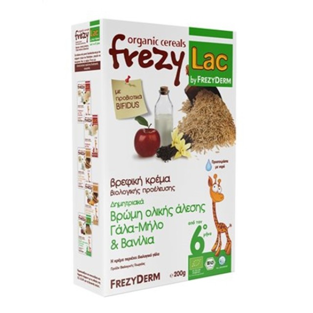 Frezylac Baby Cream of Whole Milled Oats with Milk, Apple and Vanilla 6m+ 200gr