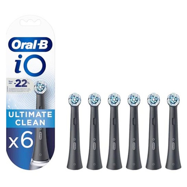 Oral-B iO Ultimate Clean Black Κεφαλές Βουρτσίσματος 6 τεμάχια
