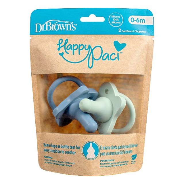 Dr. Brown's Silicone Soother 0-6m Blue-Green 2 τεμάχια