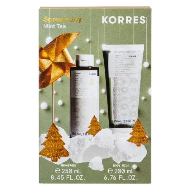 Korres Mint Tea Shower Gel 250ml & Body Milk 200ml