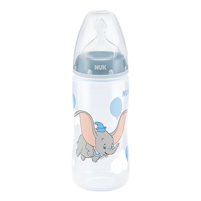 Nuk First Choice Plus Πλαστικό Μπιμπερό με Δείκτη Ελέγχου Θερμοκρασίας Disney Dumbo 6-18m 300ml