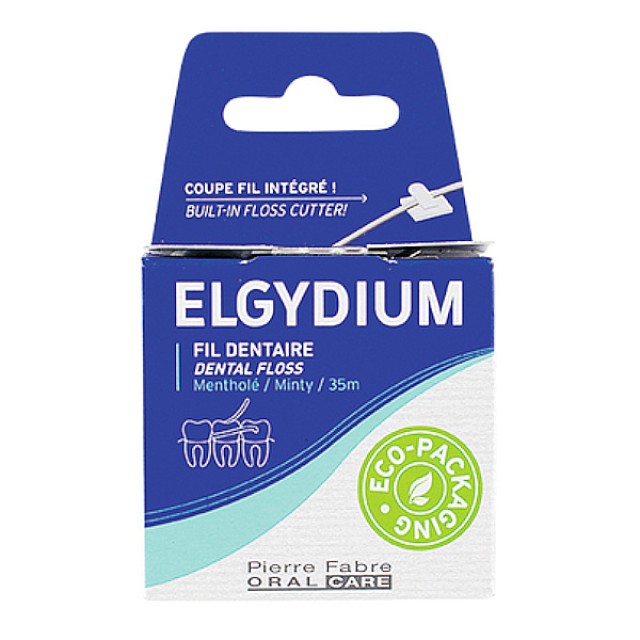 Elgydium Eco Friendly Οδοντικό Νήμα Λεπτό Κηρωμένο Φιλικό προς το Περιβάλλον 35m