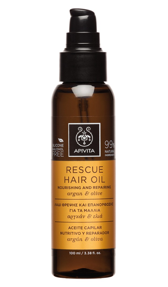 Apivita Rescue Hair Oil με Αργκάν & Ελιά 100ml