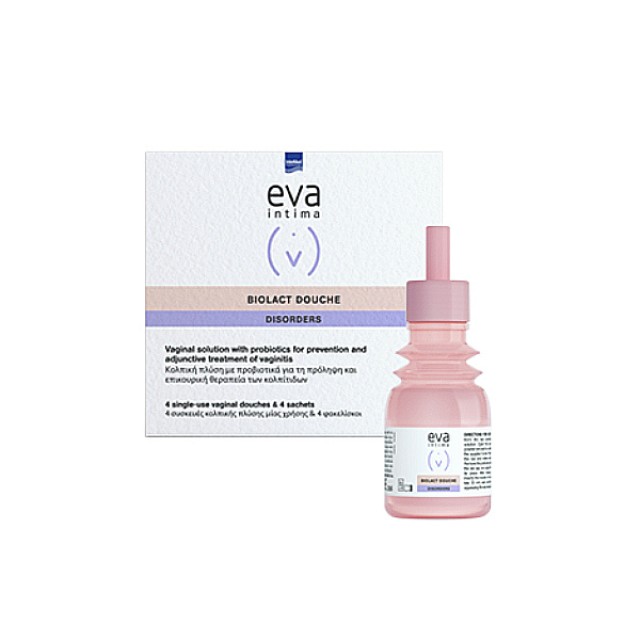 Intermed Eva Intima Biolact Douche Disorders 4 συσκευές κολπικής πλύσης μίας χρήσης & 4 φακελίσκοι