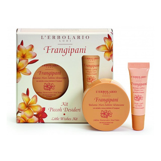 L'Erbolario Frangipani Kit Piccoli Desideri Lip Balm 10ml & Κρεμά Χεριών 40ml