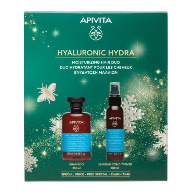 Apivita Hyaluronic Hydra Moisturizing Shampoo 250ml & Leave In Conditioner 100ml