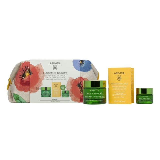 Apivita Bee Radiant Blooming Rich Texture Cream 50ml & GIFT Night Gel-Balm 15ml & Beessential Oils Day Face Oil 1.6ml