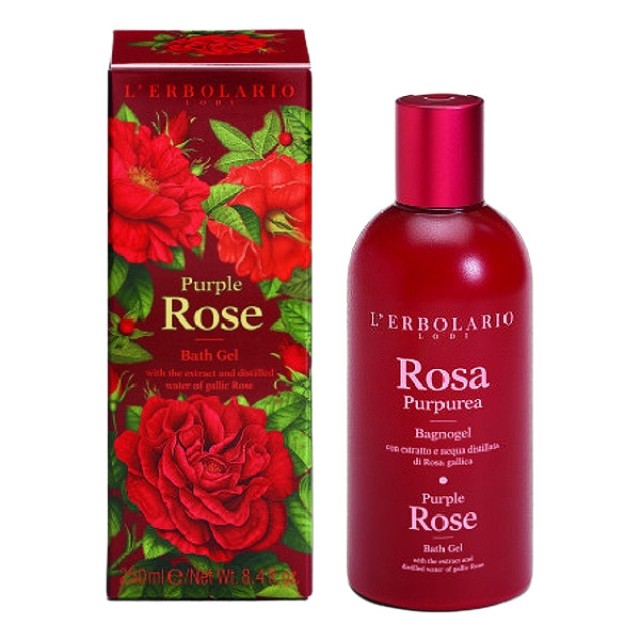L'Erbolario Rosa Purpurea Bath Gel 250ml