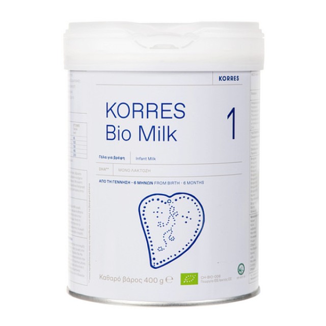 Korres Bio Milk 1 Organic Cow's Milk for Babies 0-6 months 400g