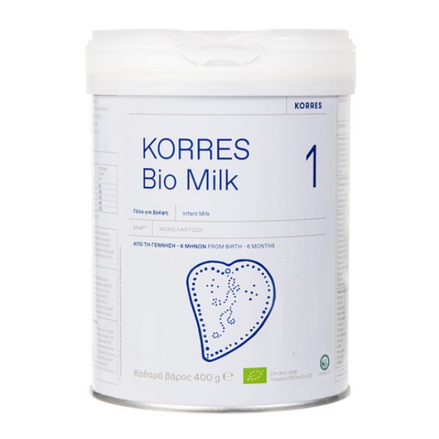 Korres Bio Milk 1 Βιολογικό Αγελαδινό Γάλα για Βρέφη 0-6 μηνών 400g