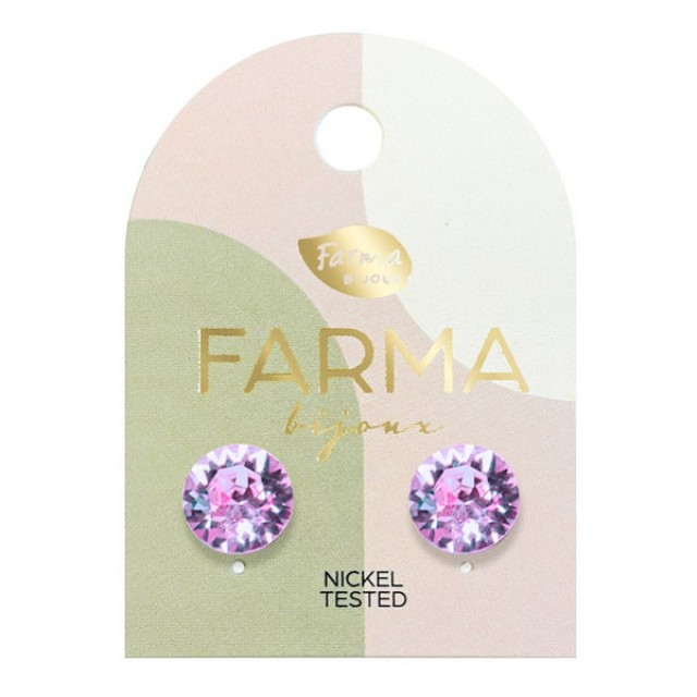 Farma Bijoux Earrings Purple Crystals 7.15mm