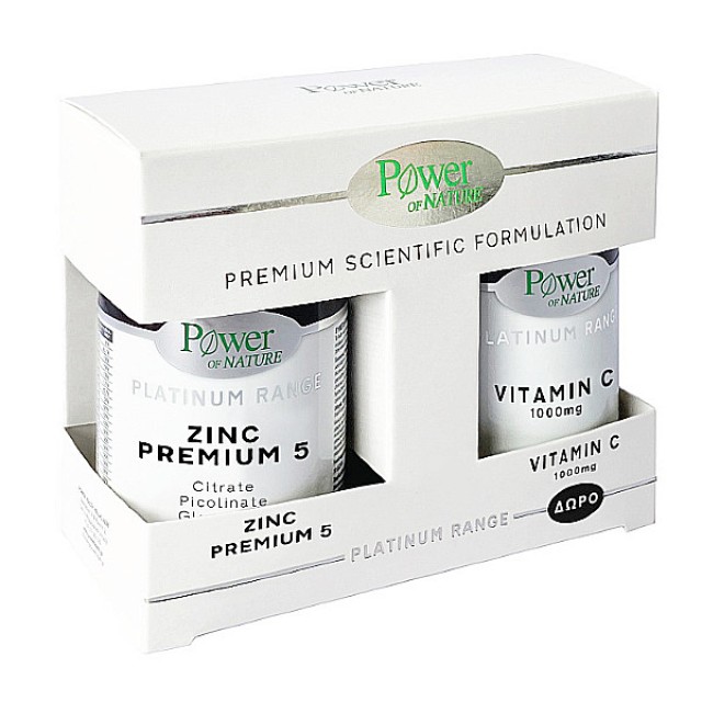 Power Health Platinum Range Zinc Premium 5 30 κάψουλες & Δώρο Vitamin C 1000mg 20 δισκία