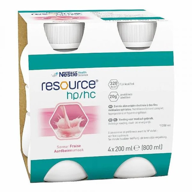 Nestle Resource HP/HC γεύση Φράουλα 4x200ml
