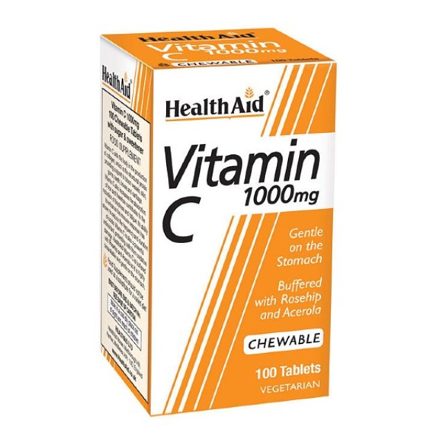 Health Aid Vitamin C 1000mg with Rosehip & Acerola 100 μασώμενες ταμπλέτες