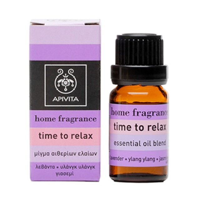Apivita Essential Oil Home Fragrance Μίγμα Αιθέριων Ελαιών Time To Relax 10ml