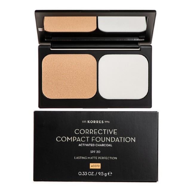 Korres Activated Carbon Corrective Compact Makeup for Severe Imperfections SPF20 ACCF2 9.5g