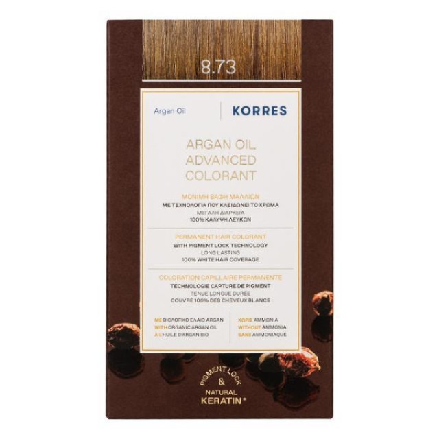 Korres Argan Oil Advanced Colorant 8.73 Golden Caramel