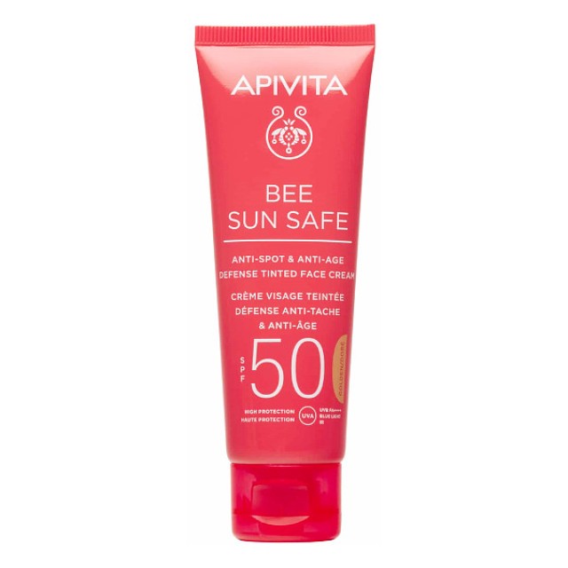 Apivita Bee Sun Safe Anti-Spot and Anti-Age Defense Face Cream SPF50 Tinted Golden 50ml