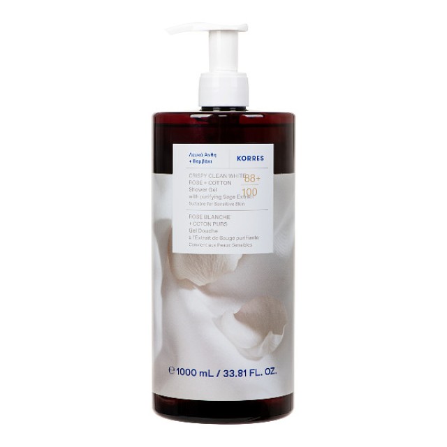 Korres White Rose and Cotton Shower Gel 1000ml