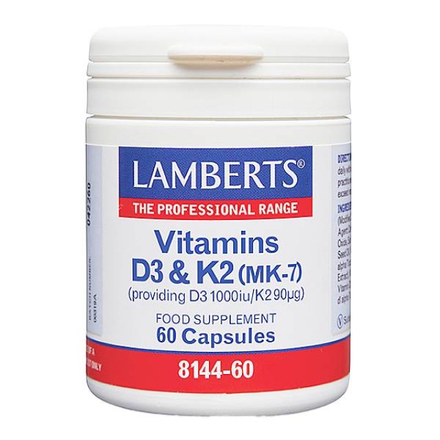 Lamberts Vitamin D3 1000iu & K2 90µg 60 κάψουλες