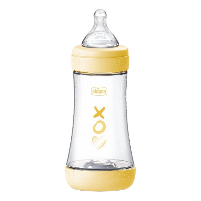 Chicco Perfect 5 Plastic Baby Bottle 2m+ Yellow 240ml
