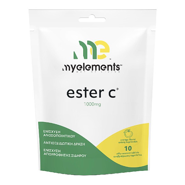 My Elements Ester C 1000mg Orange flavor 10 effervescent tablets