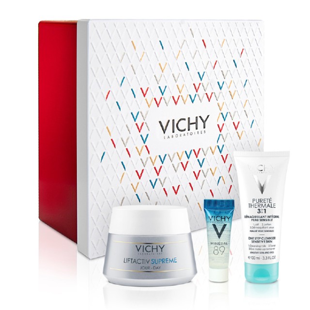 Vichy Xmas Liftactiv Supreme For Normal- Combination Skin 50ml & Mineral 89 Booster 4ml & 3in1 Cleansing Emulsion 100ml