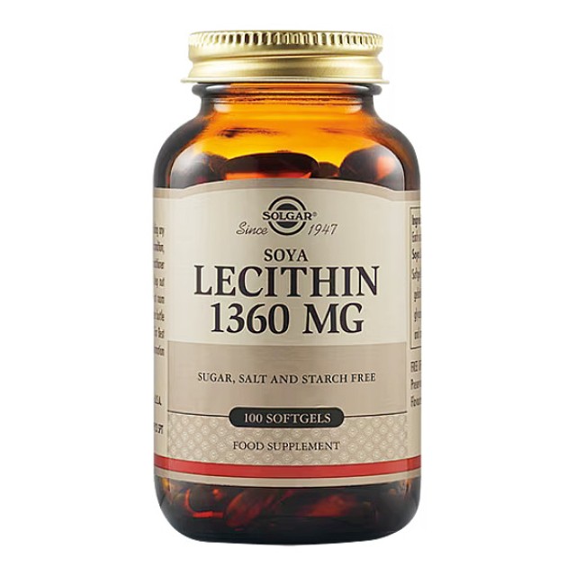 Solgar Lecithin 1360mg 100 μαλακές κάψουλες