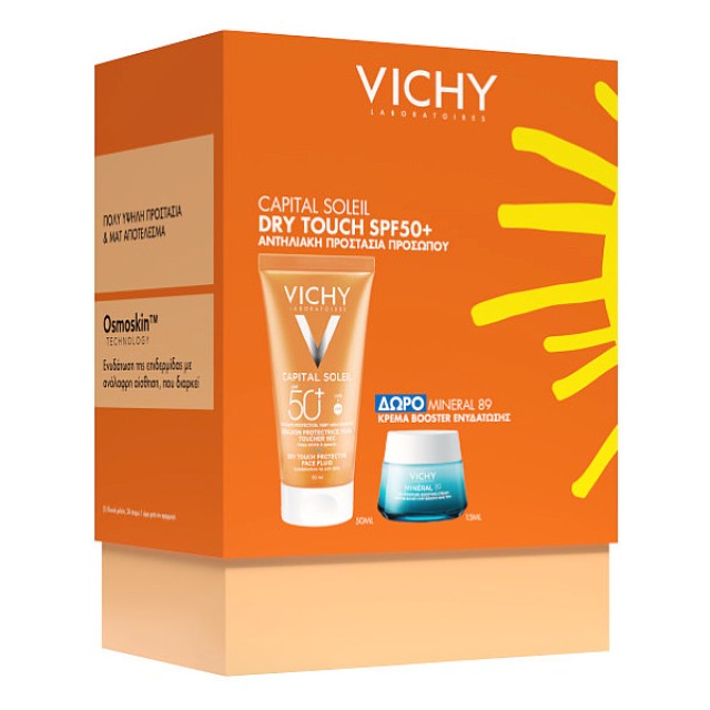 Vichy Capital Soleil Dry Touch SPF50 50ml & Mineral 89 72h Moisture Boosting Cream 15ml