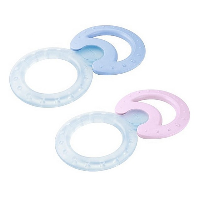 Nuk Set of Teething Rings Cool Fridge Blue or Pink 3m+ 1 piece