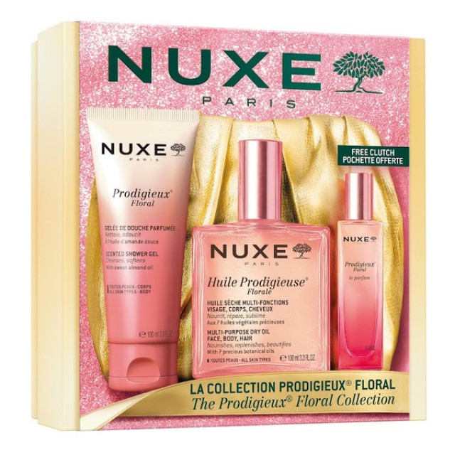Nuxe Huile Prodigieuse Floral Multi-Purpose Dry Oil 100ml & Prodigieux Floral Le Parfum 15ml & Prodigieux Floral Scented Shower Gel 200ml